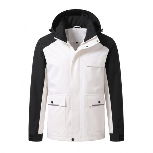 Colour Block Technical Rain Jacket for Women with Hood 1