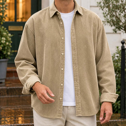 Khaki corduroy overshirt
