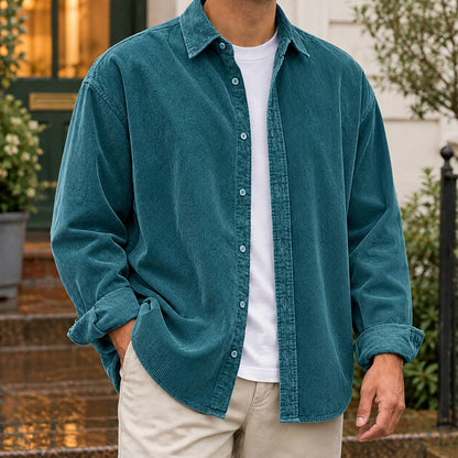 Teal corduroy overshirt