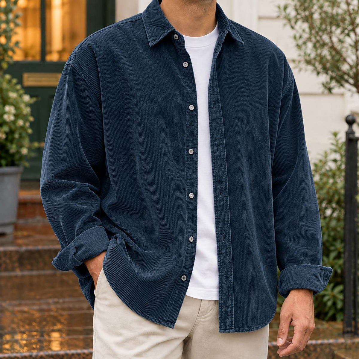Navy corduroy overshirt