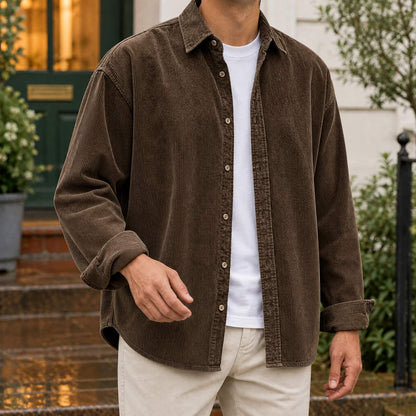 Brown corduroy overshirt