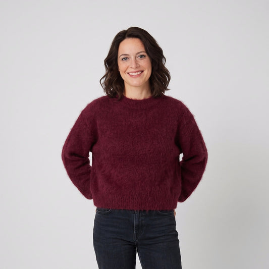 Crew Neck Jumper, Fluffy Winter Knit with Relaxed Fit 1