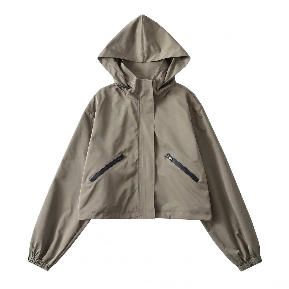 Cropped Hooded Rain Jacket for Women, Water-Resistant 1
