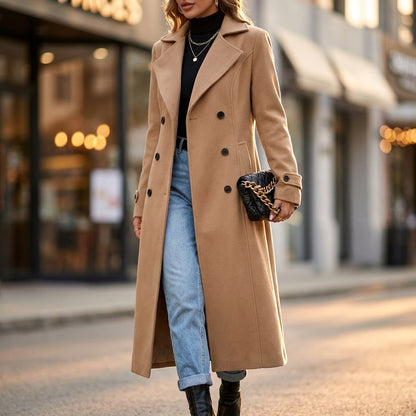 Double-Breasted Wool-Look Coat with Notch Lapels and Tailored Fit 2