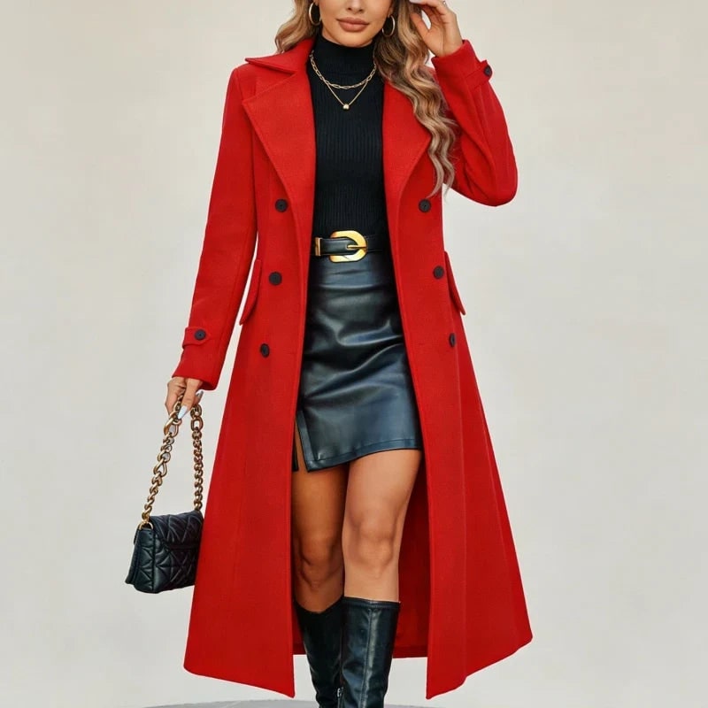 Double-Breasted Wool-Look Coat with Notch Lapels and Tailored Fit 5