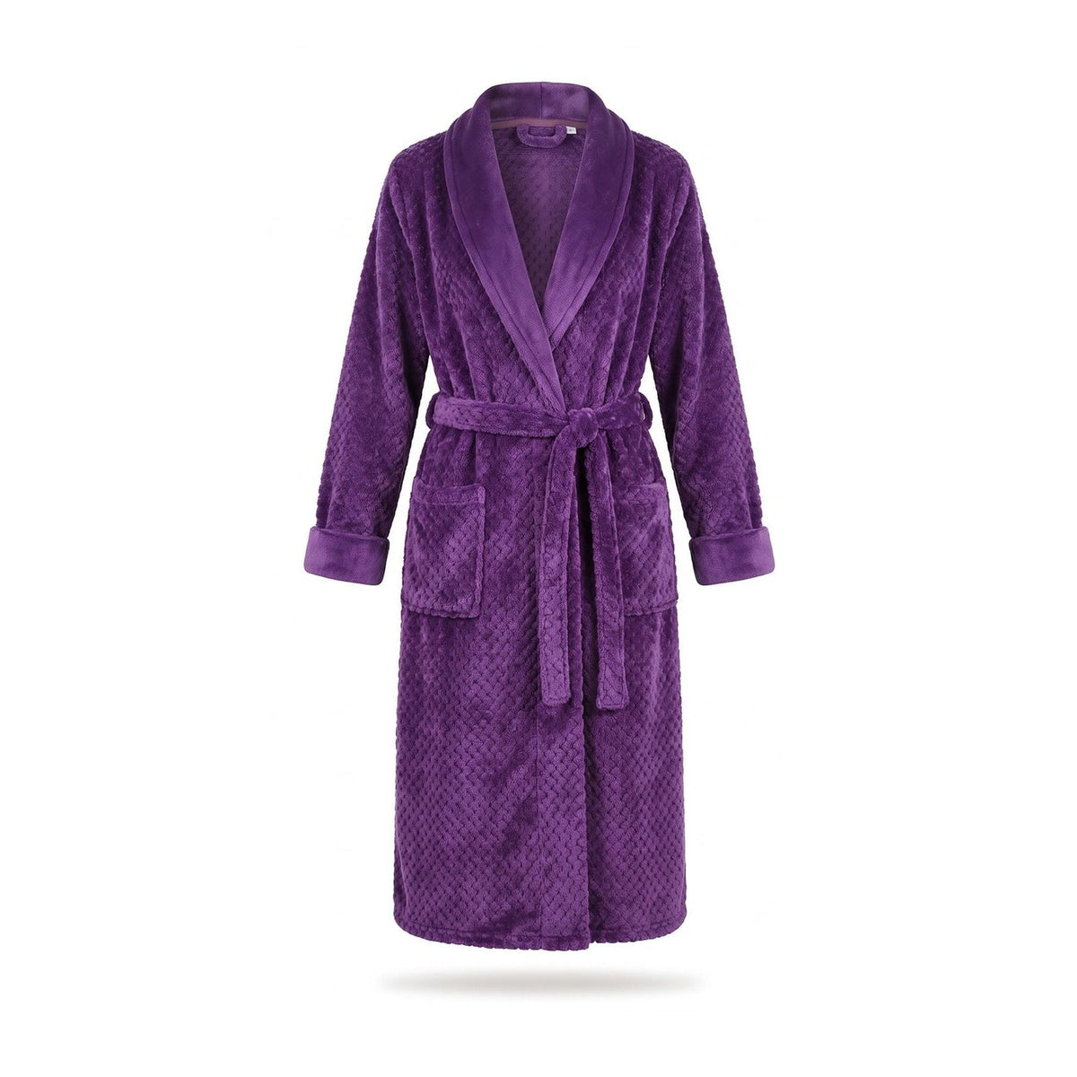Long Plush Fleece Dressing Gown for Women with Shawl Collar 1