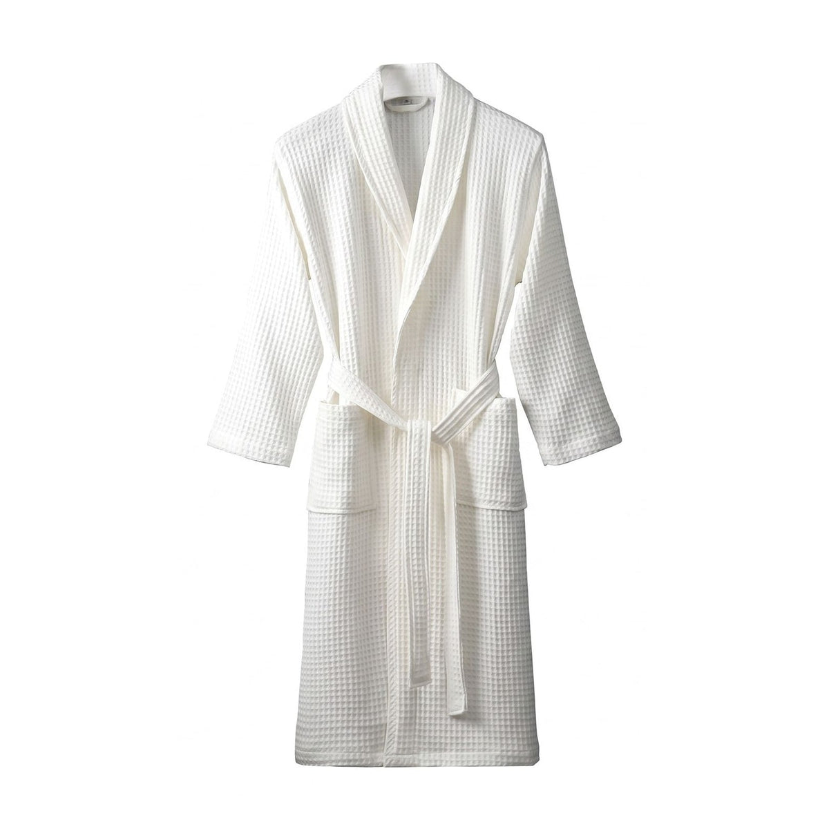 Unisex Waffle Dressing Gown with Shawl Collar and Tie Belt 1