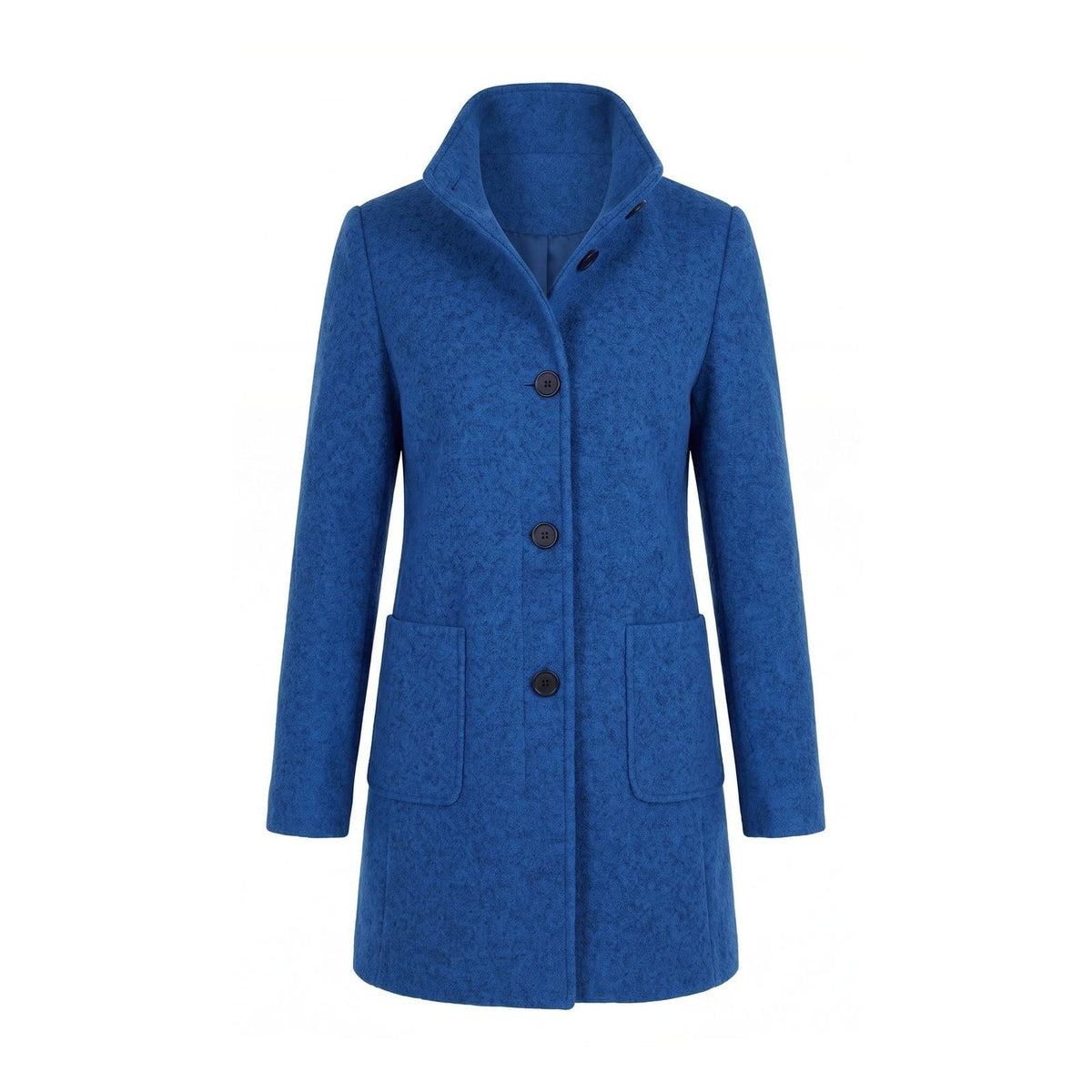 Stand Collar Coat with Button Front and Patch Pockets 1