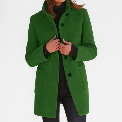 Stand Collar Coat with Button Front and Patch Pockets 8