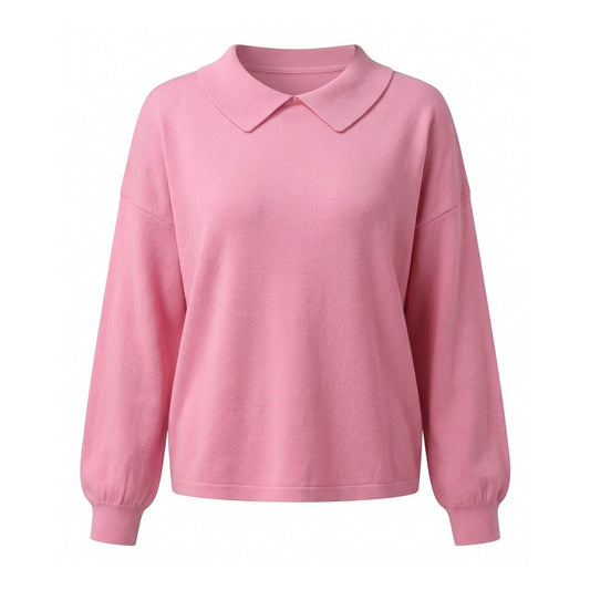 Fine Knit Jumper with Peter Pan Collar and Dropped Shoulder 1