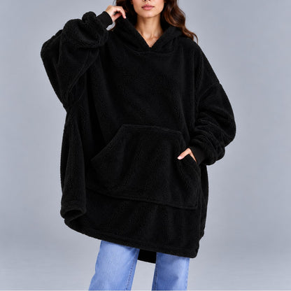 Fleece Hoodie Oversized Sherpa Blanket with Pocket 3