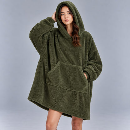Fleece Hoodie Oversized Sherpa Blanket with Pocket 4