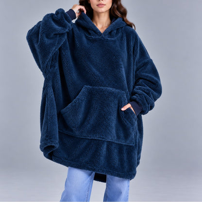 Fleece Hoodie Oversized Sherpa Blanket with Pocket 5