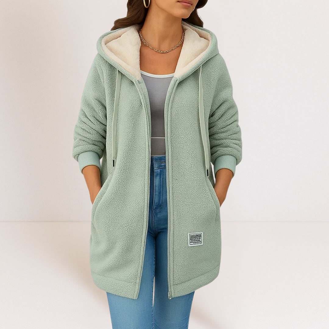 Fleece Jacket Cozy Hooded Zip Jacket in Soft Fleece 3