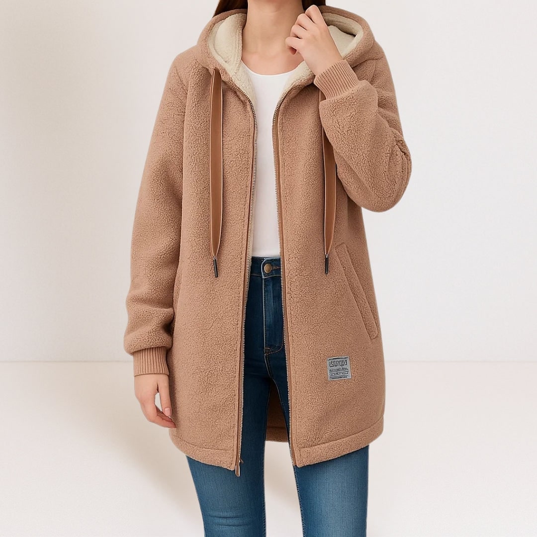 Fleece Jacket Cozy Hooded Zip Jacket in Soft Fleece 4