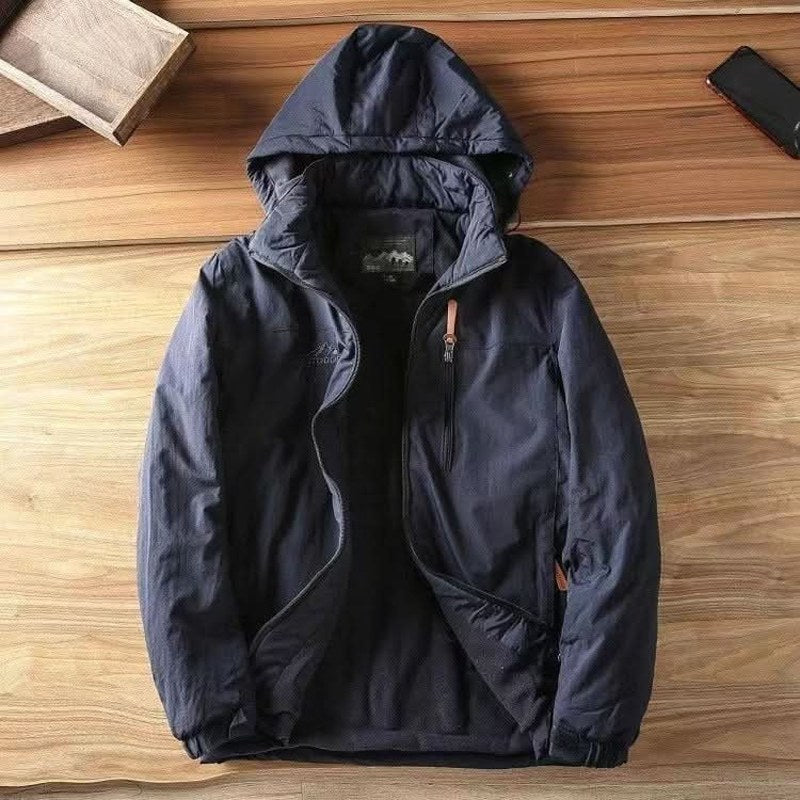 Men's Fleece Lined Winter Jacket with Detachable Hood 6