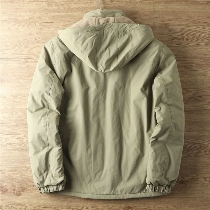 Men's Fleece Lined Winter Jacket with Detachable Hood 7