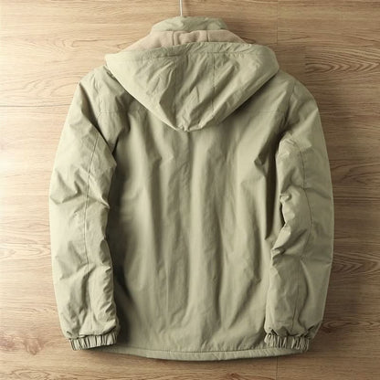 Men's Fleece Lined Winter Jacket with Detachable Hood 7