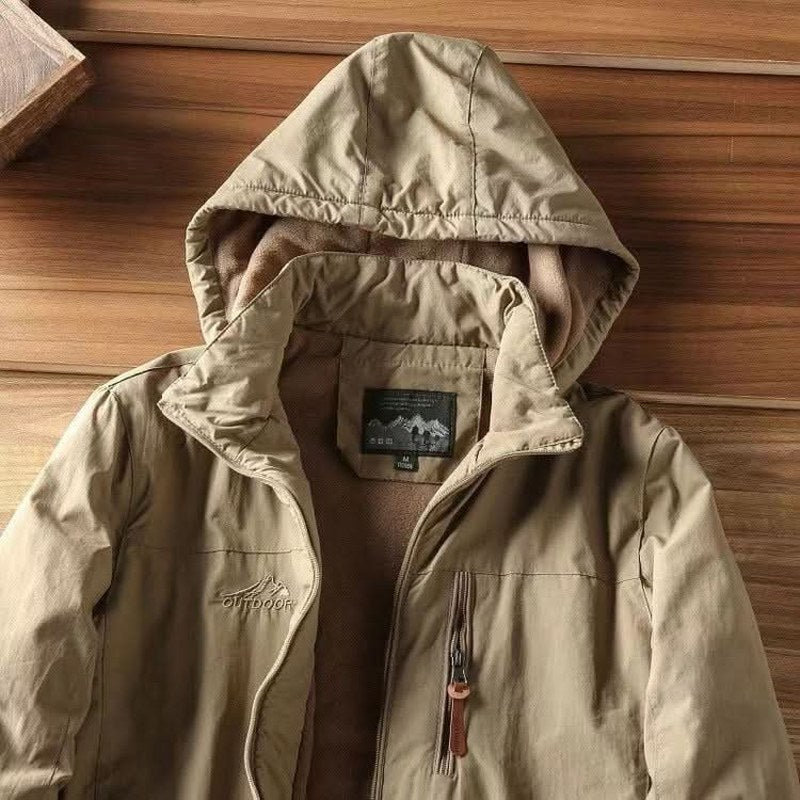 Men's Fleece Lined Winter Jacket with Detachable Hood 8
