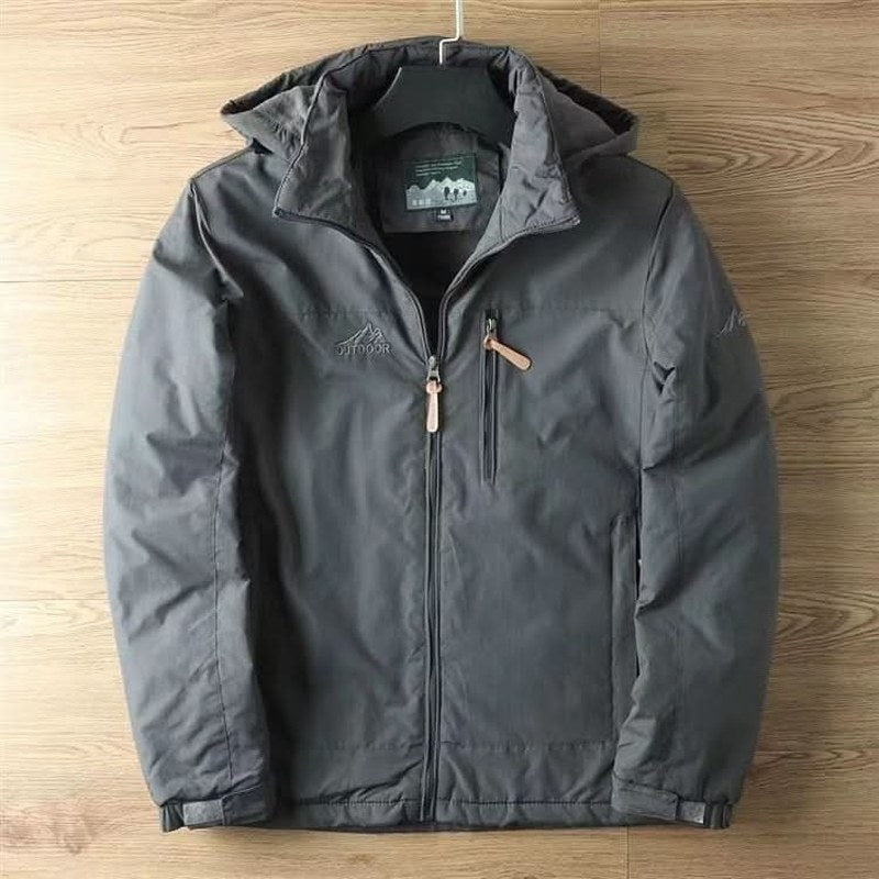 Men's Fleece Lined Winter Jacket with Detachable Hood 3
