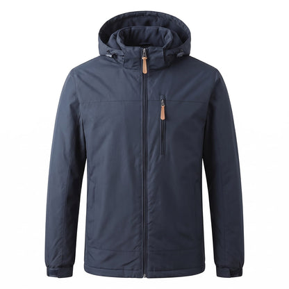 Men's Fleece Lined Winter Jacket with Detachable Hood 1