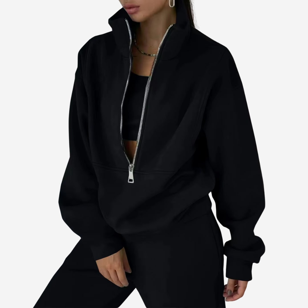 Fleece Tracksuit for Women, Half Zip Sweatshirt and Joggers 5
