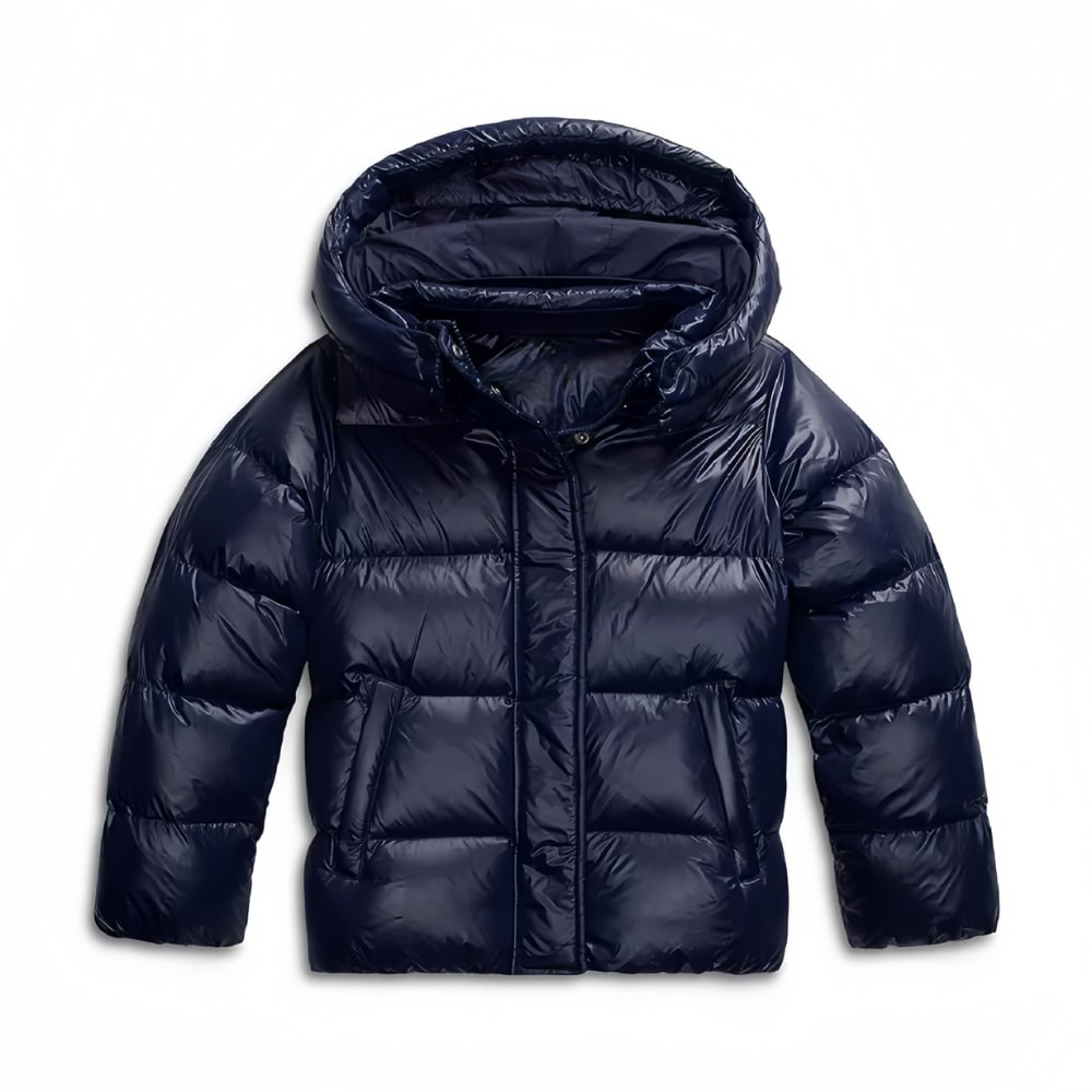Puffer Jacket with Hood, Glossy Quilted Winter Jacket 3