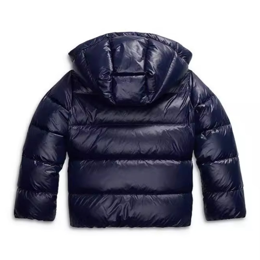 Puffer Jacket with Hood, Glossy Quilted Winter Jacket 4