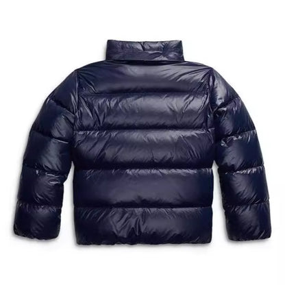 Puffer Jacket with Hood, Glossy Quilted Winter Jacket 5