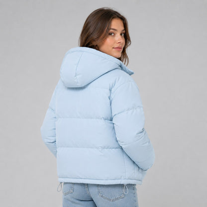 Women's Hooded Puffer Jacket in Soft Cotton, Relaxed Fit 2