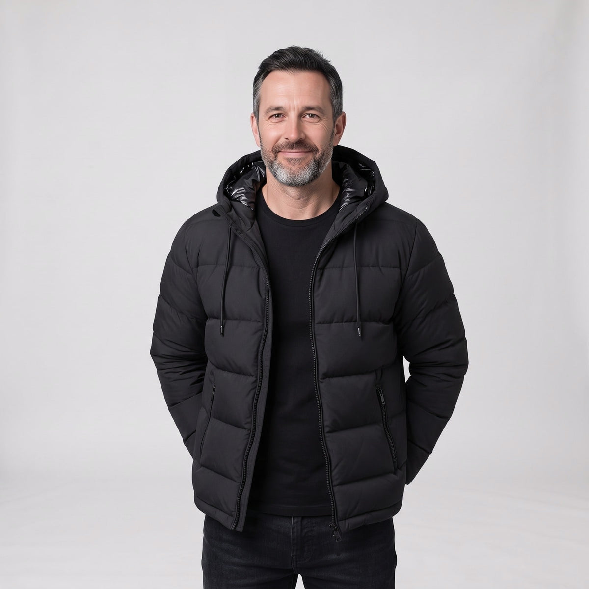 Puffer Jacket for Men, Insulated Hooded Winter Jacket 1