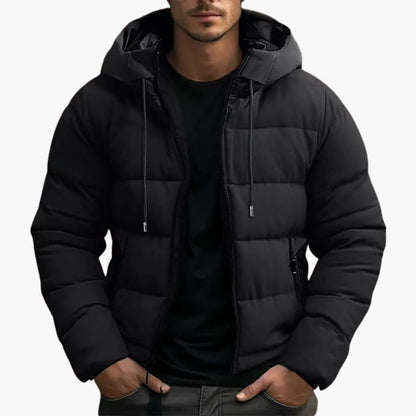 Puffer Jacket for Men, Insulated Hooded Winter Jacket 4