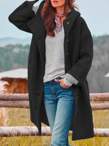 Hooded Winter Coat in Textured Boucle Look, Relaxed Fit 2