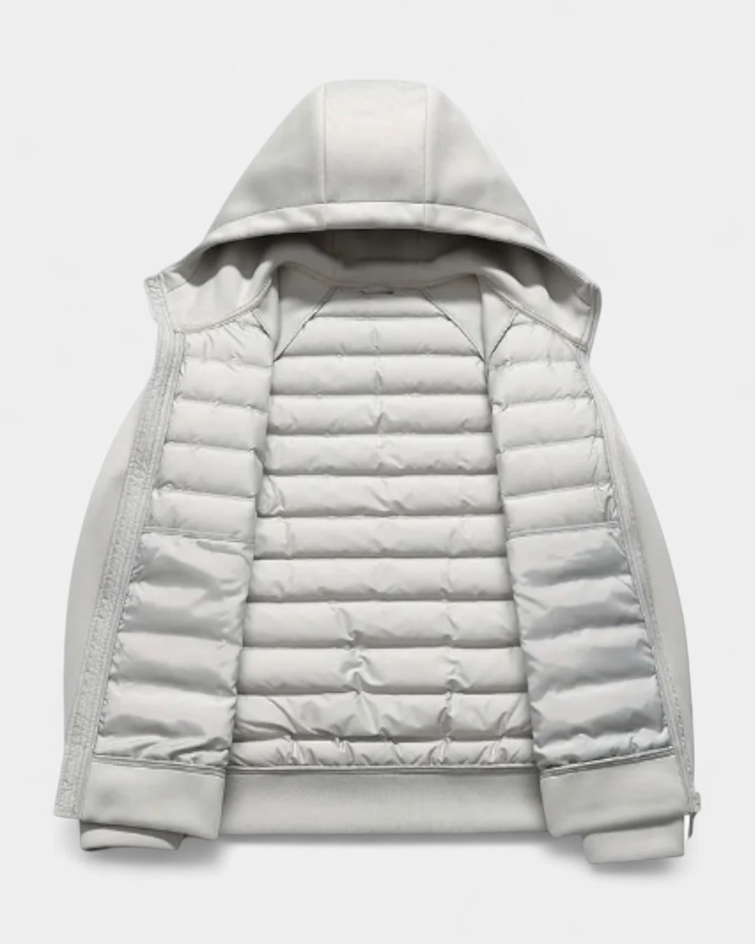 Hooded Puffer Jacket for Men with Softshell Sleeves 6