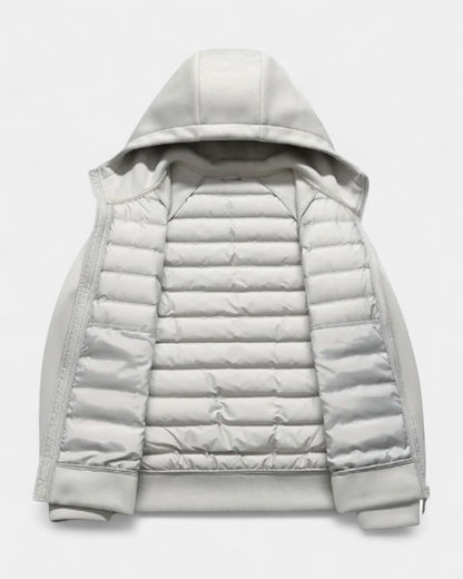 Hooded Puffer Jacket for Men with Softshell Sleeves 6