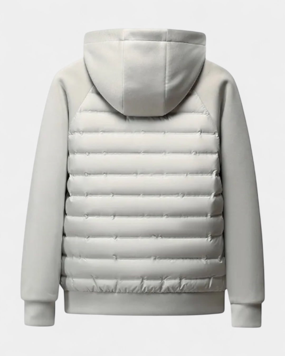 Hooded Puffer Jacket for Men with Softshell Sleeves 7