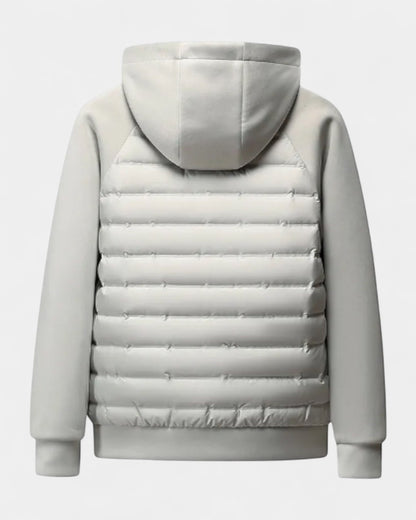 Hooded Puffer Jacket for Men with Softshell Sleeves 7