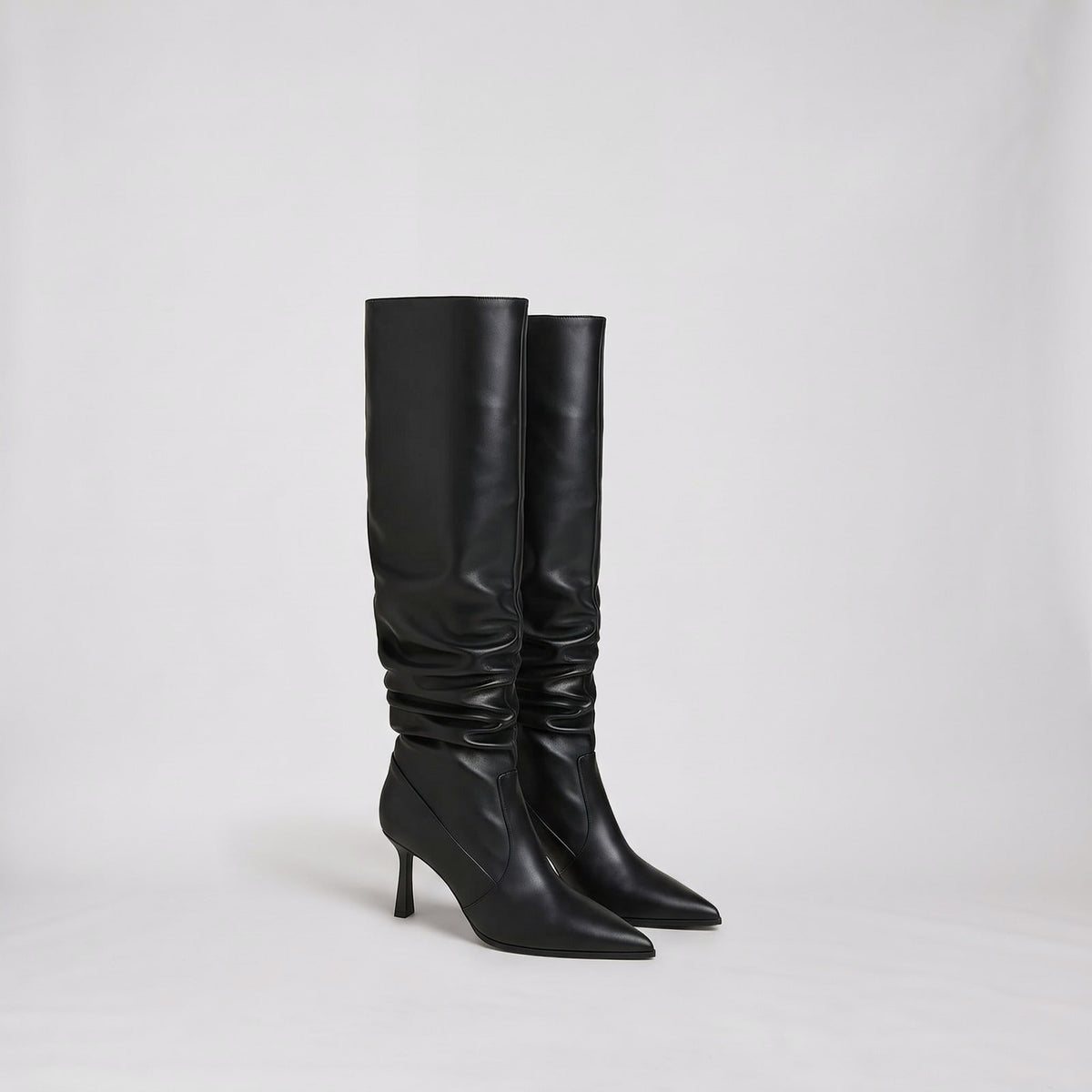 Knee High Heels, Slouchy Winter Boots with Pointed Toe 1