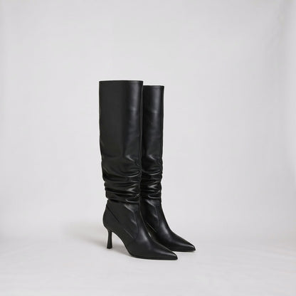 Knee High Heels, Slouchy Winter Boots with Pointed Toe 1