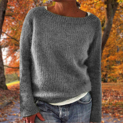Knit Jumper, Relaxed Wide Neck Pullover in Fine Knit 3