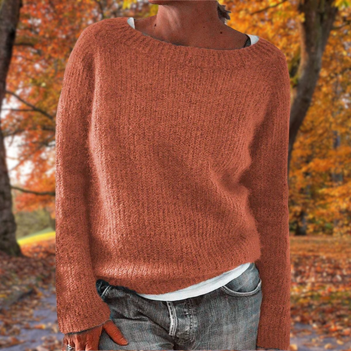 Knit Jumper, Relaxed Wide Neck Pullover in Fine Knit 5
