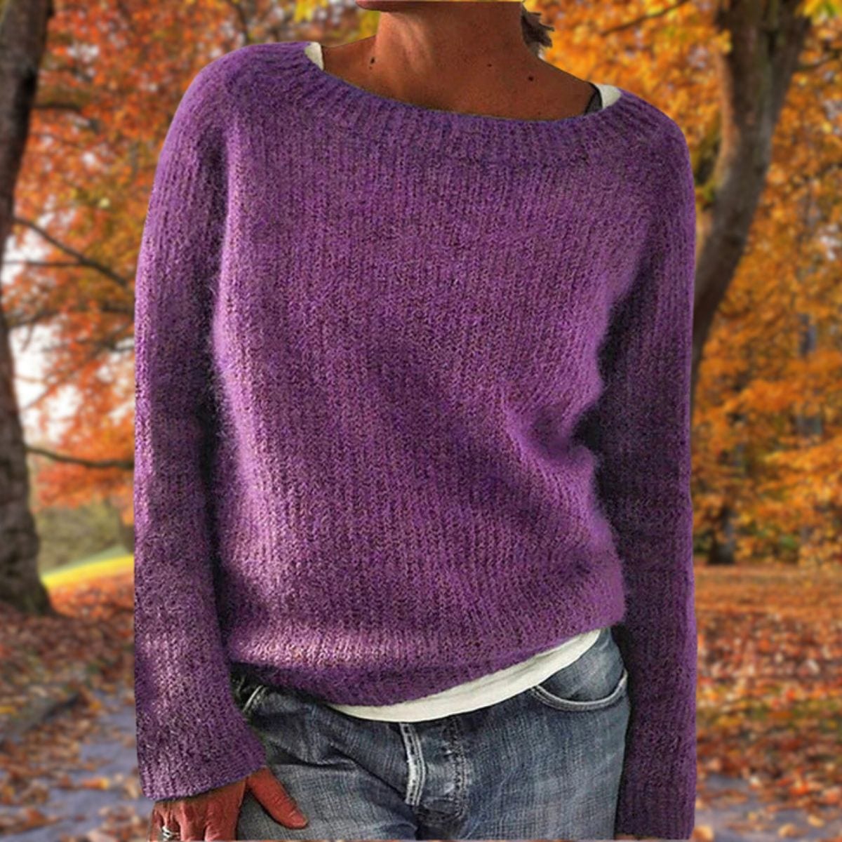 Knit Jumper, Relaxed Wide Neck Pullover in Fine Knit 6