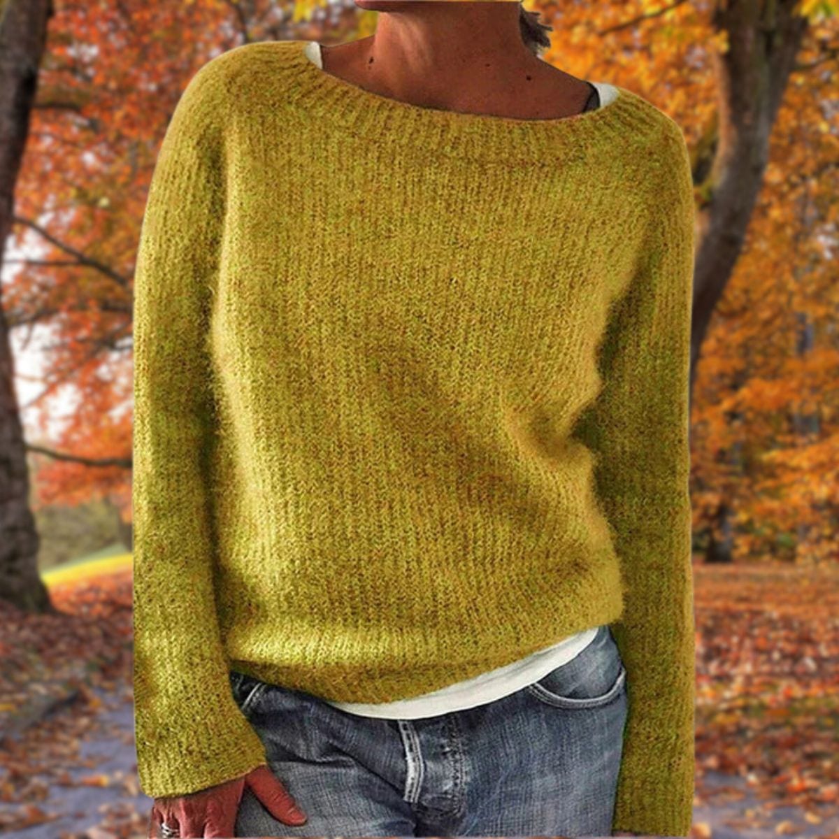 Knit Jumper, Relaxed Wide Neck Pullover in Fine Knit 7