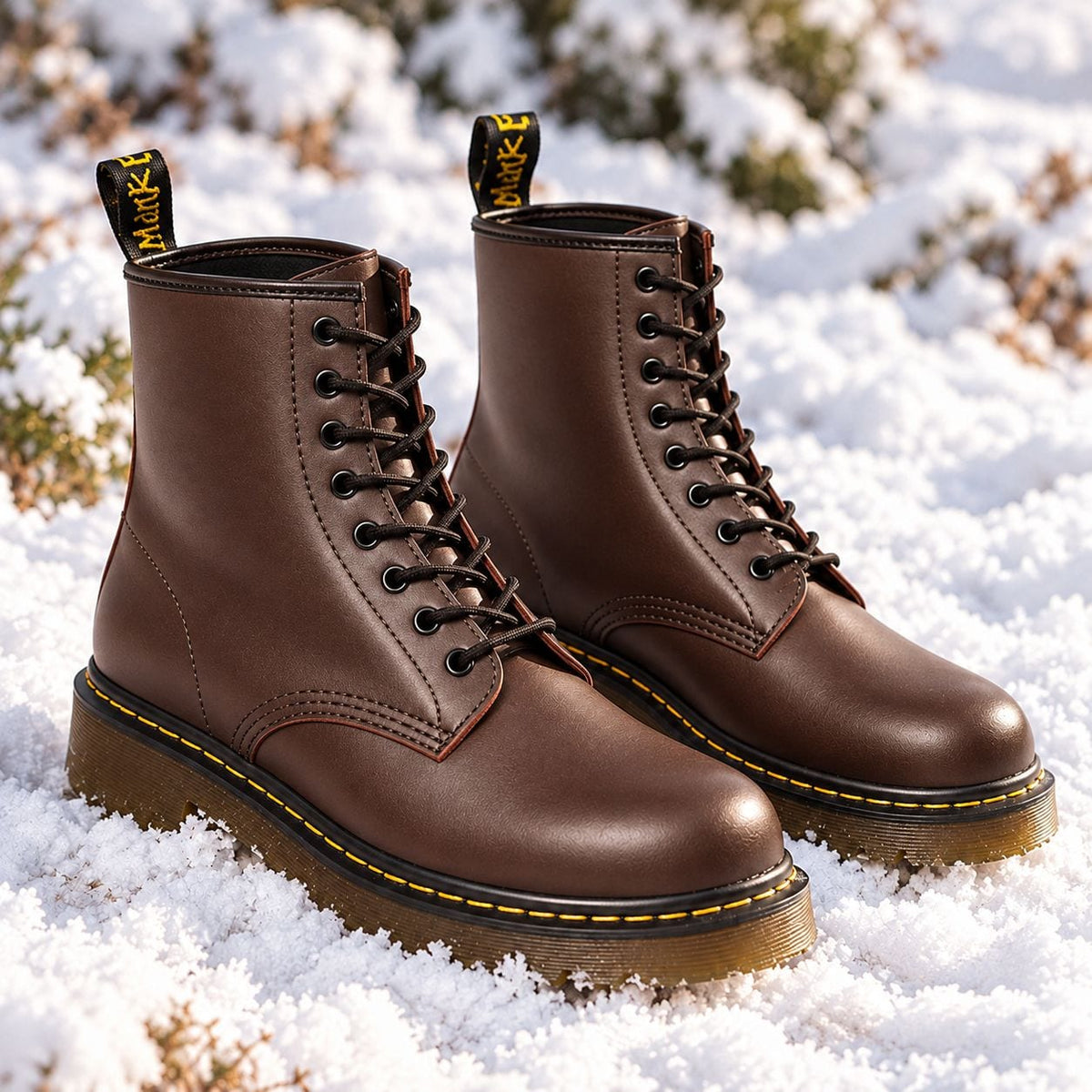 Lace Up Boots, Unisex Winter Boots with Chunky Sole 4