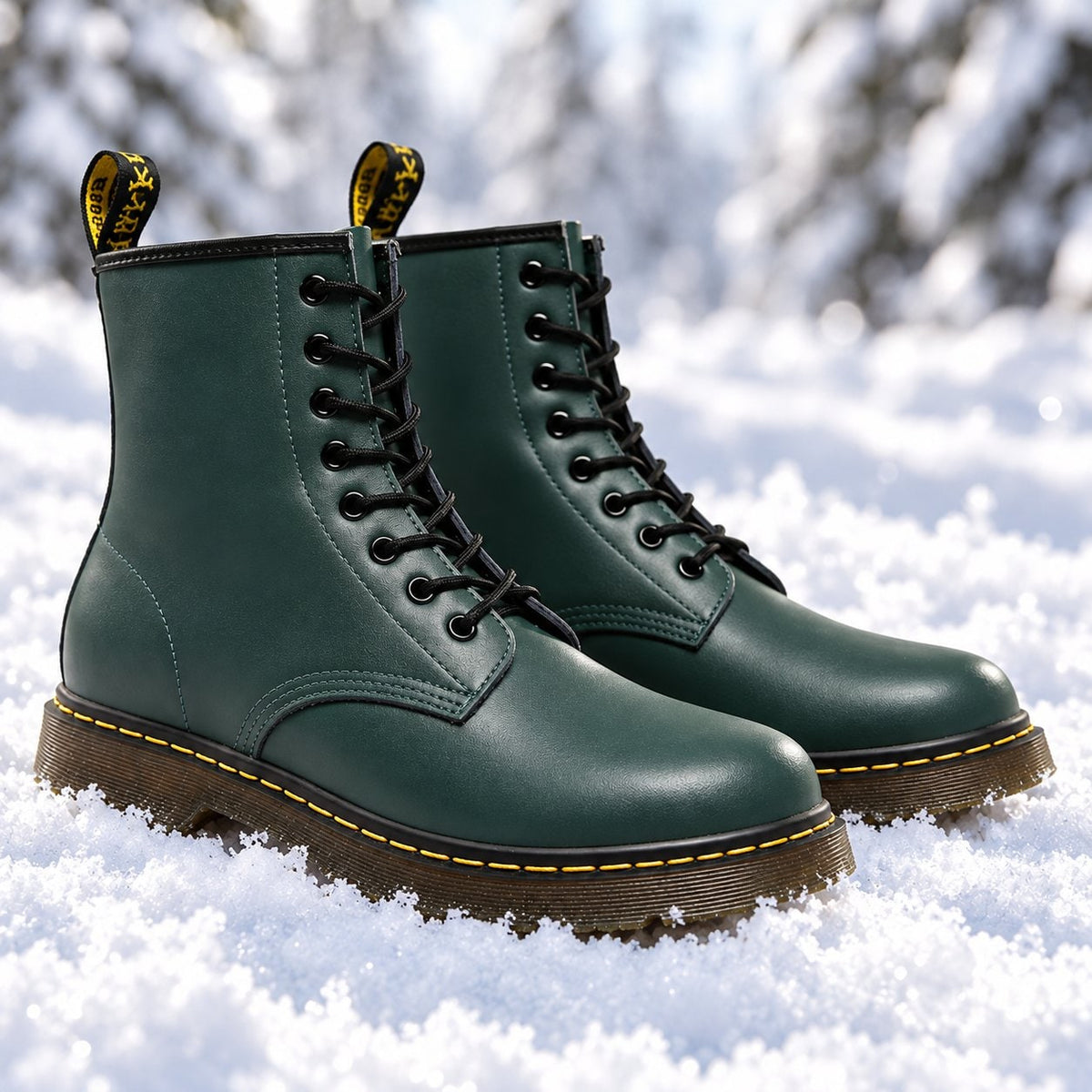 Lace Up Boots, Unisex Winter Boots with Chunky Sole 5