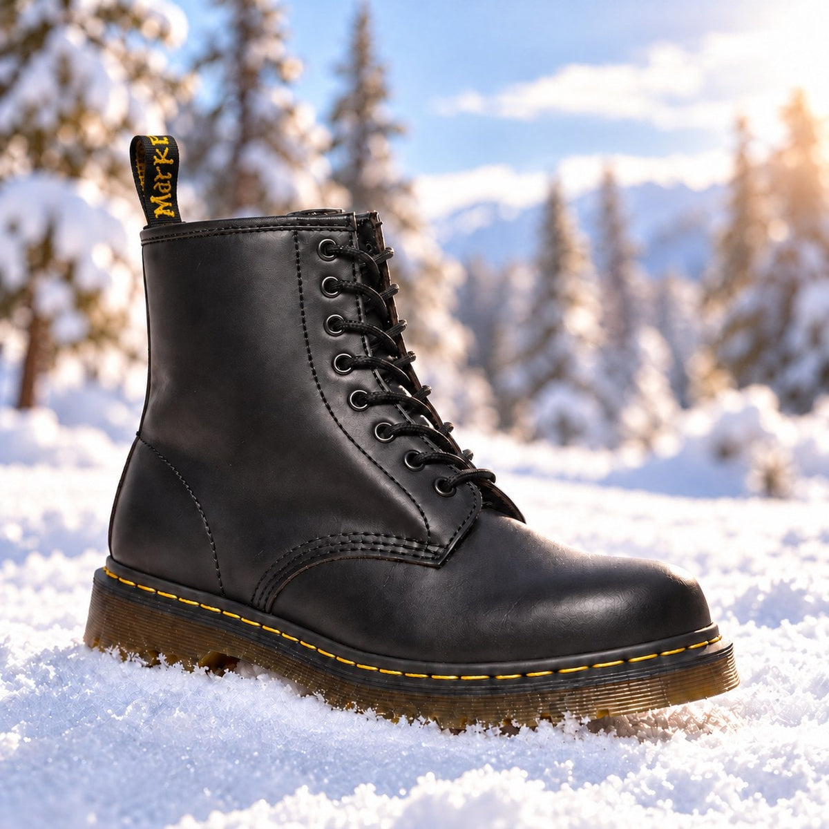 Lace Up Boots, Unisex Winter Boots with Chunky Sole 7