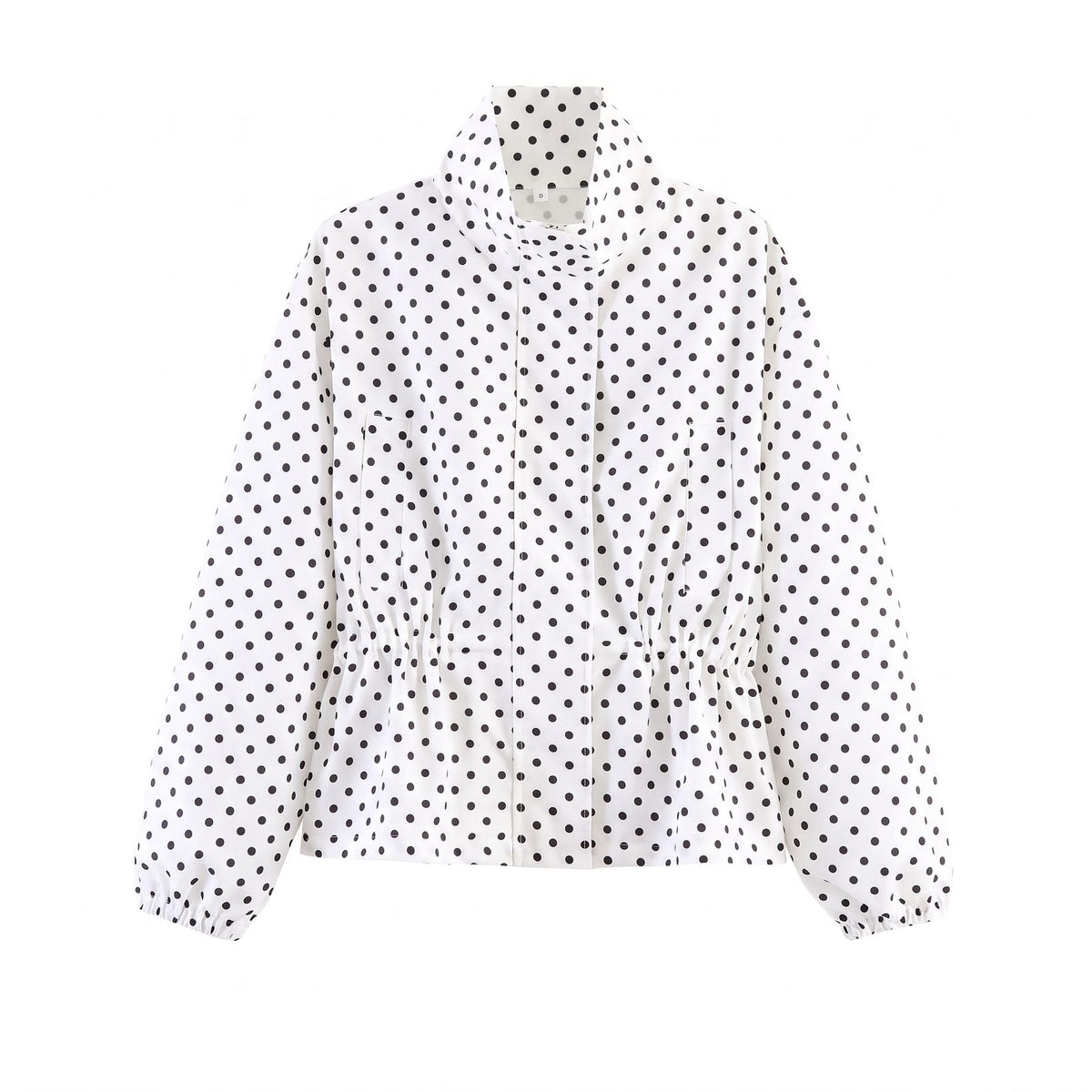 Polka Dot Rain Jacket for Women with Drawstring Waist 1