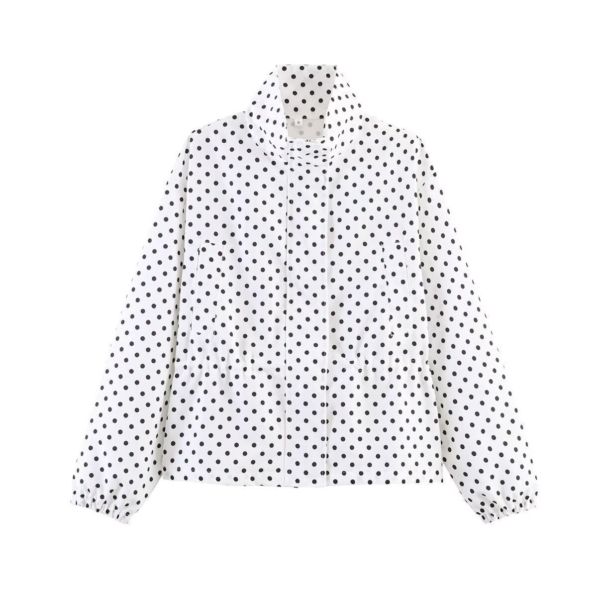 Polka Dot Rain Jacket for Women with Drawstring Waist 2