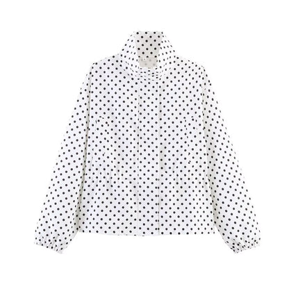 Polka Dot Rain Jacket for Women with Drawstring Waist 2