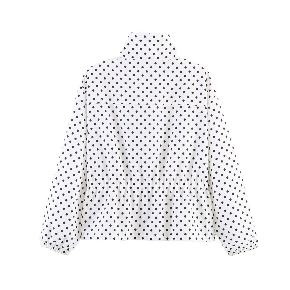 Polka Dot Rain Jacket for Women with Drawstring Waist 3